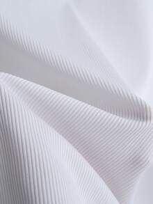 GlowEve CURVE Áo thun tay ngắn dáng suông cổ chữ V, màu trơn, xếp ly, xẻ tà, cỡ lớn - Màu be - Xem 4