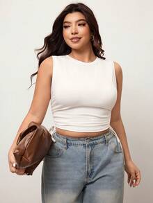 Enliva Camiseta de punto casual blanca de mujer para el verano - Blanco - Ver 6