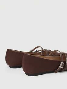 Sleekvia Women's Pointed Toe Shoes, Coffee Suede Comfortable Soft Sole, Multi-Strap Buckle Closure, Slip-On Casual Loafers Valentine's Day - Coffee Brown - View 9