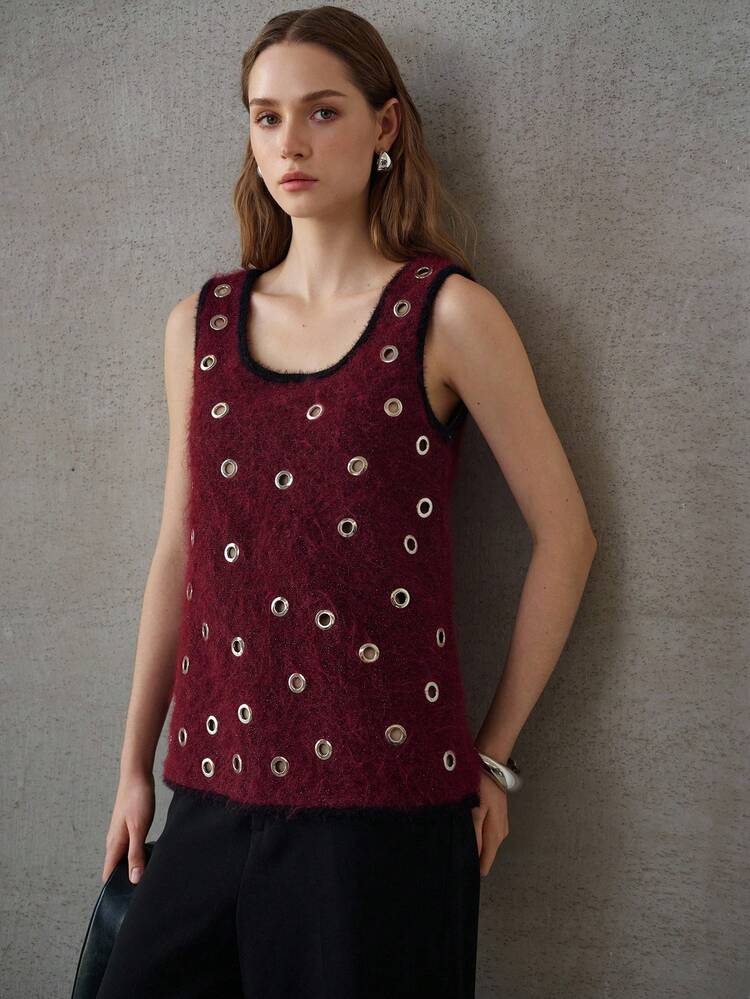 WOMEN'S ELEGANT EYELET TANK TOP