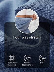 Flexra Women's Pleated Slit Design Fashionable Versatile Date Party Denim Mini Skirt