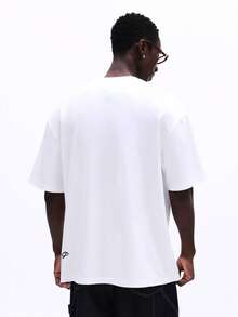 SUMWON Essentials Basic Crew Neck Short Sleeve Logo Tee Casual Everyday Comfort Fit Summer Spring - White - View 2