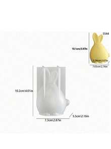 1个心形玫瑰熊蜡烛硅胶模具 - DIY情人节手工香薰熊工艺品，适用于家居装饰、婚礼装饰和派对礼品 - 浪漫礼物和庆祝活动的完美之选 - 白色 - 查看 6