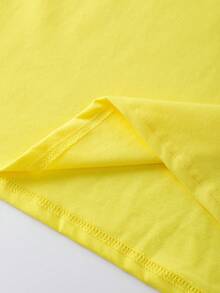 BATMAN X SHEIN Men's Comfortable Bat Print Crew Neck Long Sleeve T-Shirt And Pants Pajama Set, Autumn - Yellow - View 10