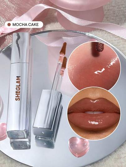 SHEGLAM Glaze Daze Lip Gloss-Mocha Cake Shiny Tinted Lip Gloss High Gloss Finish Plumping Lip Care Nourishing Not Easy To Fade Liquid Lip Cosmetics Lip Gloss Lip Combo Brand Beauty Makeup Face Paint Cosmetic For Women Girls Perfect For Winter Spring Ideal For Y2K Fancy Fashion Suitable For Birthday Gift Party Ready Best Color