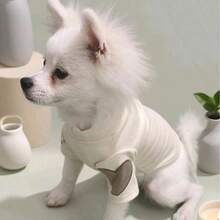 Pc1,Dark Green High Neck Dog Clothes With Heart Patch For Small Dogs Daily Wear - Multicolor - View 16