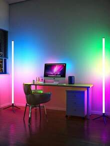 1 USB Smart LED Corner Floor Lamp RGB Multi Color Atmosphere Light For Game Room Dance Party Living Room Bedroom Gaming Decor Modern Essential Home Accessory - Multicolor - View 4