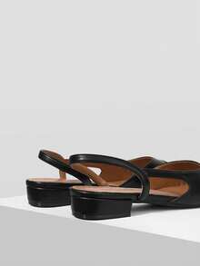 MOTF 女士拼接露跟平底鞋 - 黑色 - 查看 8