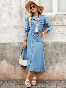 EMERY ROSE 女士时尚休闲前扣短款牛仔外套