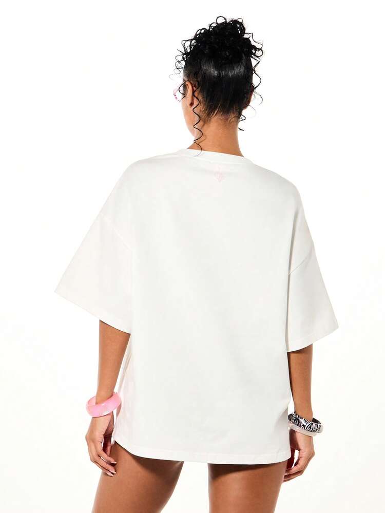 BABYPHAT Camiseta de cuello redondo oversize con estampado de camuflaje, manga corta de algodón para uso casual diario