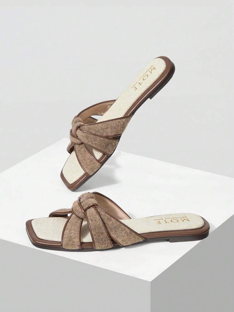 SQUARE-TOE SIMPLE AND COMFORTABLE WOMEN FLAT SANDALS FOR SUMMER VACATION, BACK TO SCHOOL COLLEGE STUDENT SHOES, FOR NEW YEAR HOLIDAY, SPRING SHOES SPRING BREAK EASTER VALENTINE'S DAY SPRING SHOES