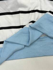 Hanevo Women's Casual Raglan Sleeve Striped Patchwork Sweatshirt - Multicolor - View 5