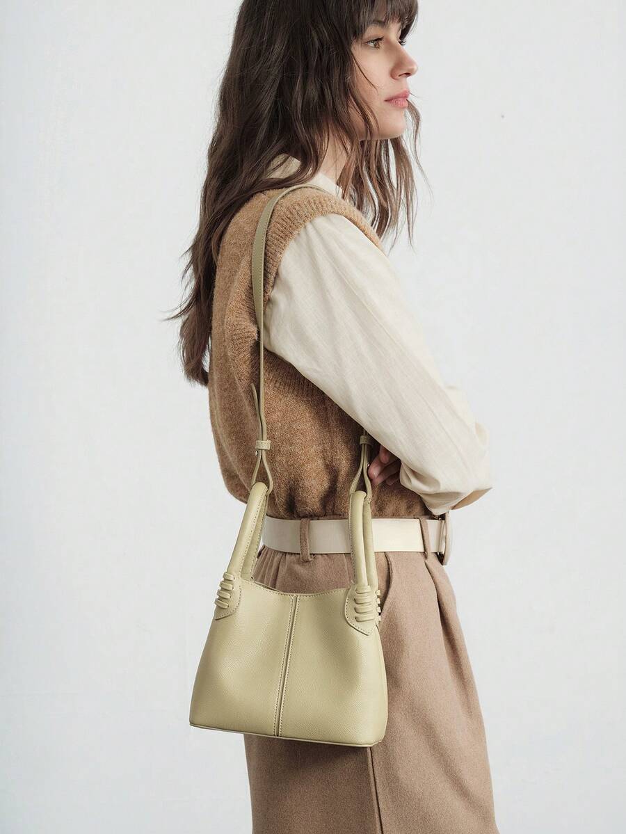 SHECARRY 女士时尚百搭简约通勤手提包 - 橄欖綠 - 查看 1