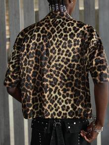 NEON BLANC Men's Digital Letter Placement Print Short Sleeve Shirt, Spring/Summer - Brown - View 4