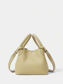 SHECARRY 女士时尚百搭简约通勤手提包 - 橄欖綠 - 查看 5