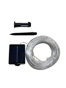 活力四射的太阳能户外花园管状绳灯，蓝色魅力LED景观装饰灯，围栏派对灯，8种闪烁模式，泳池装饰灯，防水耐用材质，现货供应，适用于户外花园绳灯装饰 - 藍色光 - 查看 9