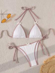 Swim Mod 2pcs Women's Random Fabric Elegant Bikini Set Swimsuit - White - View 1
