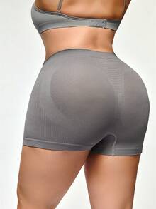 SHAPORA 1条加大码无缝提花防摩擦舒适内裤 - 淺灰色 - 查看 2