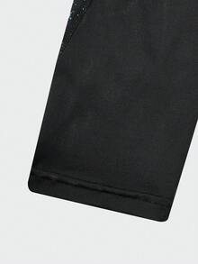 3件套少女休闲专业运动面料紧身裤，高弹力，烫金印花时尚打底裤 - 黑色 - 查看 7