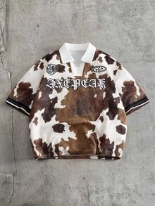 AXEPEAK Áo polo nam tay ngắn in chữ, phong cách cổ điển thanh lịch. - Nhiều màu - Xem 3