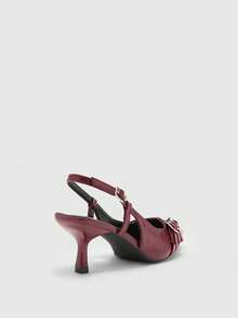 CUCCOO BIZCHIC Zapatos de tacón de gatito de punta fina para mujer, sencillos y de moda, sandalias de tacón con estilo punk para primavera, vacaciones de primavera, Pascua y baile de graduación - Color caoba - Ver 6