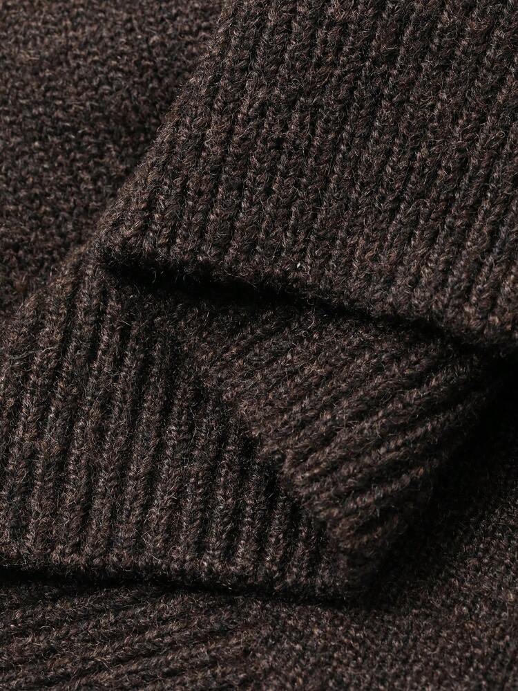 Men's Solid Color Knit Vest Suit With Beige Shirt, Commuter Outfit For Spring And Autumn