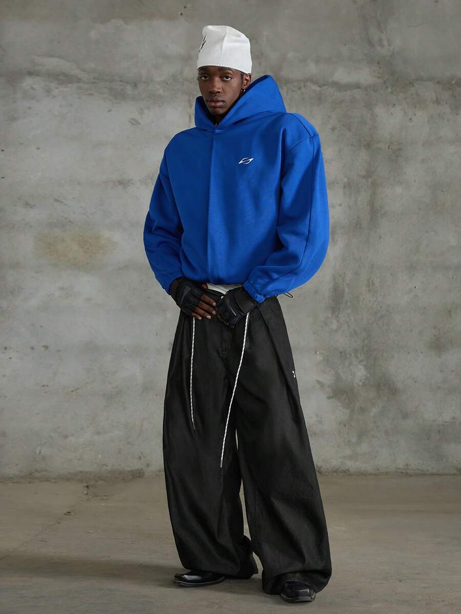 NEON BLANC 男士印花拉链长袖连帽开衫 - 藍色 - 查看 1