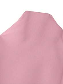 Chiquease Áo sơ mi nữ dáng suông, màu trơn, có bèo nhún ở gấu và xẻ tà, thích hợp cho việc đi làm. - Hồng - Xem 7