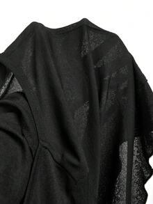 Activina Bộ đồ thể thao nữ màu trơn cổ tròn tay dài viền bèo 2 mảnh, áo thun thể thao Pilates dễ thương, áo tập thể dục tay dài, áo dài tay nữ, trang phục mùa hè nữ, đồ tập luyện thể thao nữ, bộ đồ tập thể dục cho nữ. - Đen và trắng - Xem 13