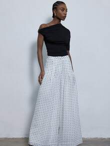 Aveloria Modichic Quần ống rộng cạp cao xếp ly dáng suông kiểu cổ điển retro, thoải mái, thanh lịch, thiết kế thời trang và đa năng, phù hợp cho mùa xuân, hè và thu. - màu đen - Xem 3