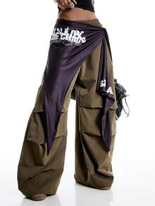 LYSMO 2026 New Arrive Minimalism Spring/Summer Women's Casual Street Letter Pattern Pleated Wide Leg Pants