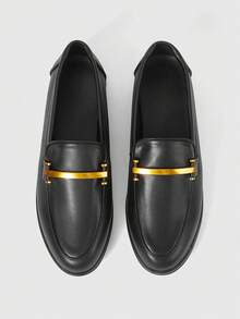 Sleekvia Casual Versatile Commuting Fringe Decor Flat Loafers Valentine's Day - Black - View 7