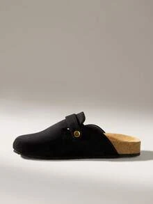 Solecia 女士搭扣设计休闲时尚平底鞋 - 黑色 - 查看 3