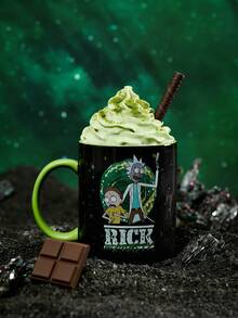 Rick and Morty X SHEIN 400毫升卡通和字母印花陶瓷馬克杯 - 彩色 - 查看 11