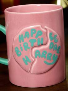 HARRY POTTER X SHEIN 1pc Harry Birthday Cake Mug, Heatproof/Coldproof, Afternoon Tea Cup, Dishwasher & Microwave Friendly, Suitable For Juice, Coffee, Milk, Etc. - Pink - View 5