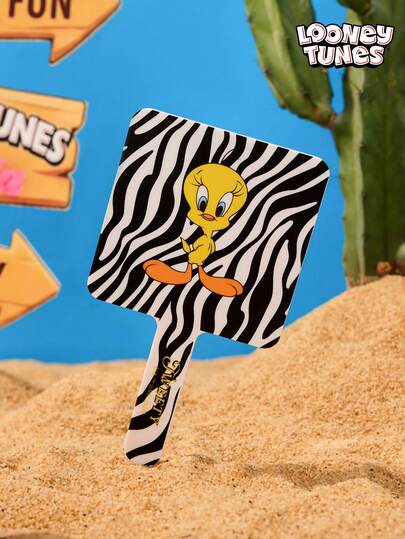 LOONEY TUNES X Joivida Zebra Pattern Cartoon Tunes Handheld Mirror Bathroom Mirror