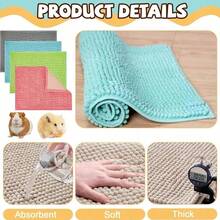 1pc Washable Guinea Pig Pad, Rabbit Cage Liner, Guinea Pig Fleece Mat, Reusable Bedding Pee Pad, Suitable For Small Animals, Rabbits - Multicolor - View 2
