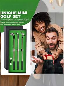 Zazumi Mini Golf Course Ballpoint Pen Set With Putter Design Creative Gift Box For Office Fun Holiday Season Birthday Gift Ideas Novelty Must Haves - Multicolor - View 2