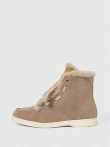 Sleekvia Women's Casual Lace-Up Ankle Boots With Thermal Lining, Winter Valentine's Day