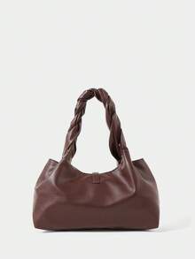 SHECARRY Túi xách nữ đeo vai đơn, màu nâu, chất liệu mềm mại, thích hợp cho việc đi làm. - Cà phê nâu - Xem 2