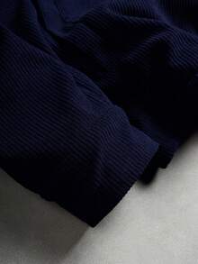 PAVTROS 男士简约黑色灯芯绒夹克 - 藏蓝色 - 查看 6