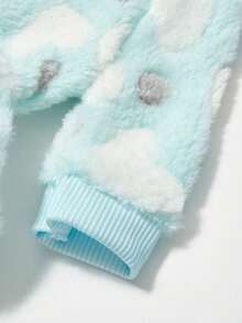 PETSIN 1pc White Heart-Shaped Polka Dot Pet Jumpsuit Autumn And Winter Thick Warm Flannel Pet Clothing - Multicolor - View 8