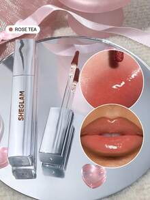 SHEGLAM Glaze Daze Lip Gloss-Rose Tea Shiny Tinted Lip Gloss High Gloss Finish Plumping Lip Care Nourishing Not Easy To Fade Liquid Lip Cosmetics Lip Combo Brand Beauty Makeup Face Paint Cosmetic For Women Girls Perfect For Winter Spring Ideal For Y2K Fancy Fashion Suitable For Birthday Gift Party Ready Best Color - Rose Tea - View 1