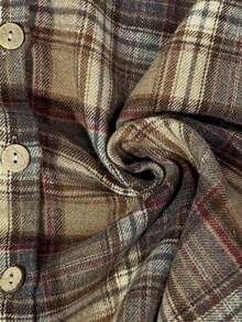 Linhara Áo sơ mi dài tay kẻ caro cỡ lớn, cài cúc phía trước, kiểu dáng thường ngày, đa năng. - Nhiều màu - Xem 4