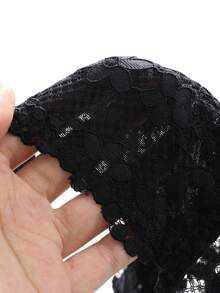 DAZY Conjunto de lencería fina y sexy de encaje para mujer que incluye tanga para salir - Negro - Ver 9