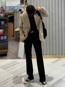 DAZY Khaki Commuter Suit Jacket For Men, Autumn - Khaki - View 6