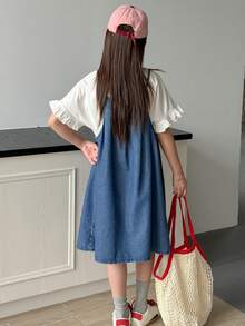 DAZY Tween Girls Denim Cami Dress - Blue - View 6