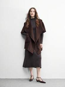 CUCCOO BIZCHIC 女士咖啡色尖头低跟露跟鞋，简约优雅百搭休闲通勤鞋，适合工作办公室穿着，春秋季 - 鏡面料咖啡 171 - 查看 10