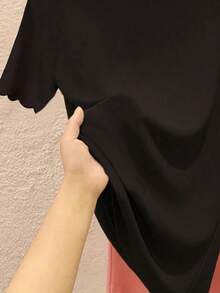 Franclia Camiseta de manga corta casual de mujer con decoración de tachuelas, verano