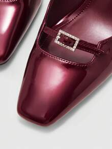 CUCCOO BIZCHIC Women's Fashion Versatile Commuting Minimalist Pointed Toe Pumps For Christmas - Burgundy - View 6